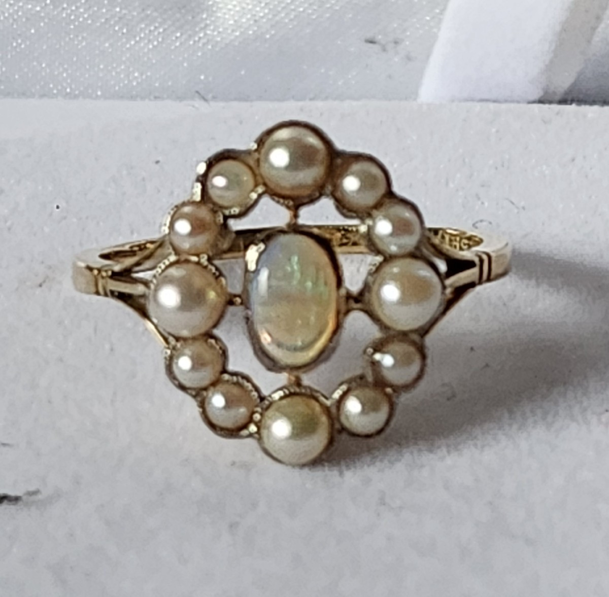 Bague perles et opale 19 ème siècle -photo-2