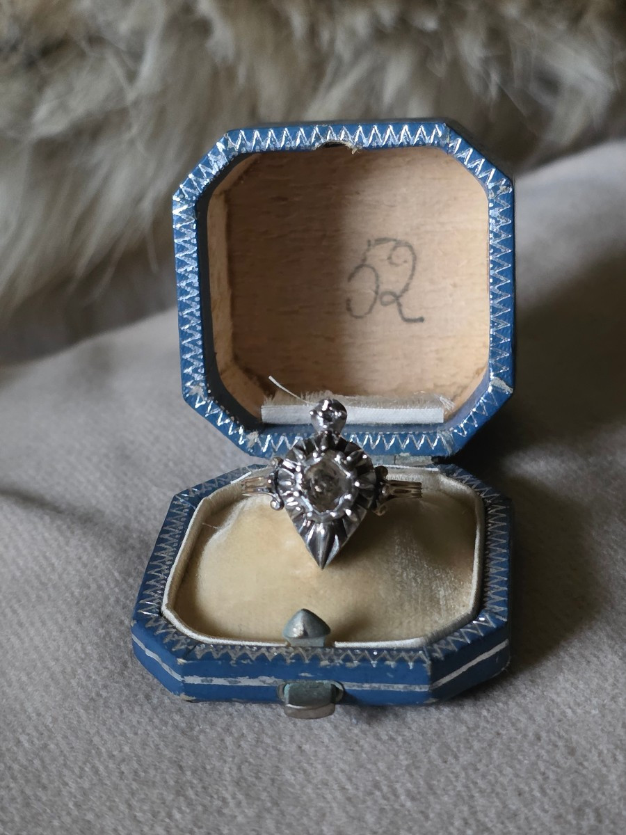 18th Century Gold, Silver, And Diamond Blessing Heart Ring-photo-2