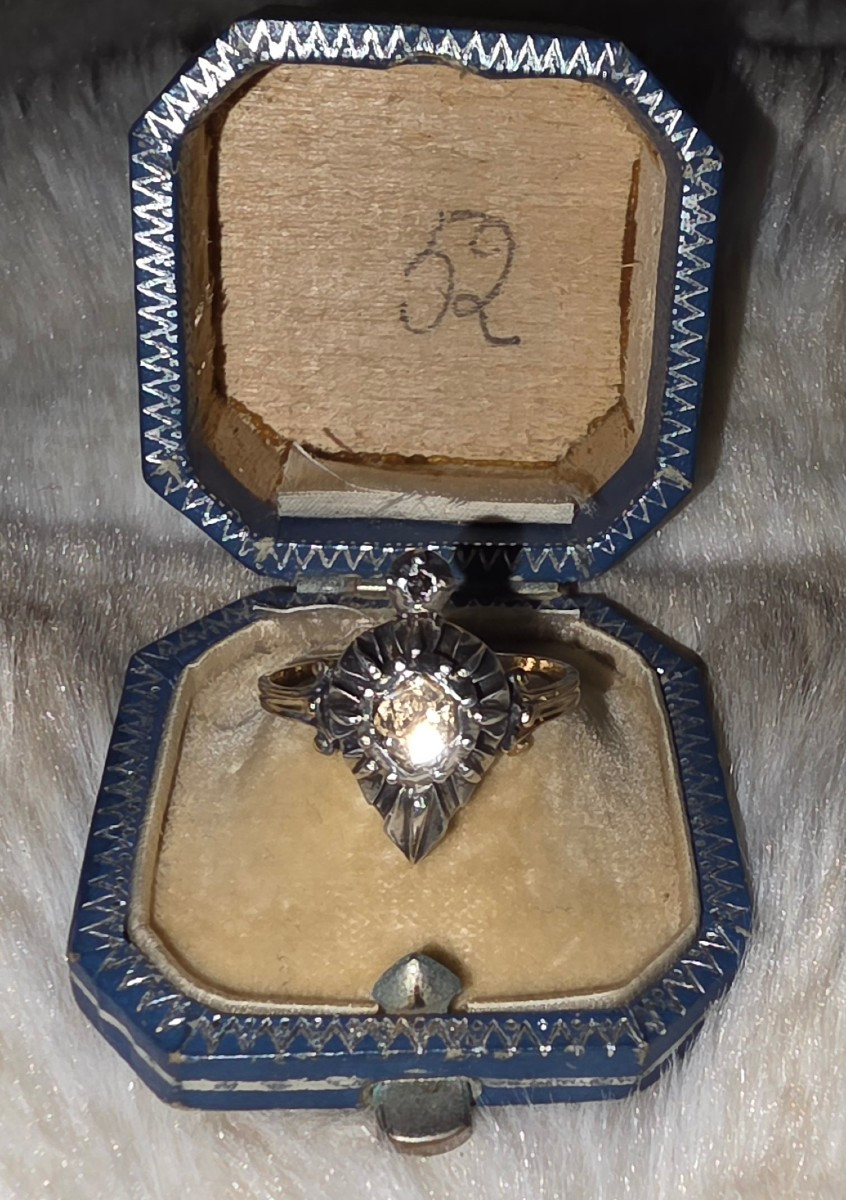 18th Century Gold, Silver, And Diamond Blessing Heart Ring