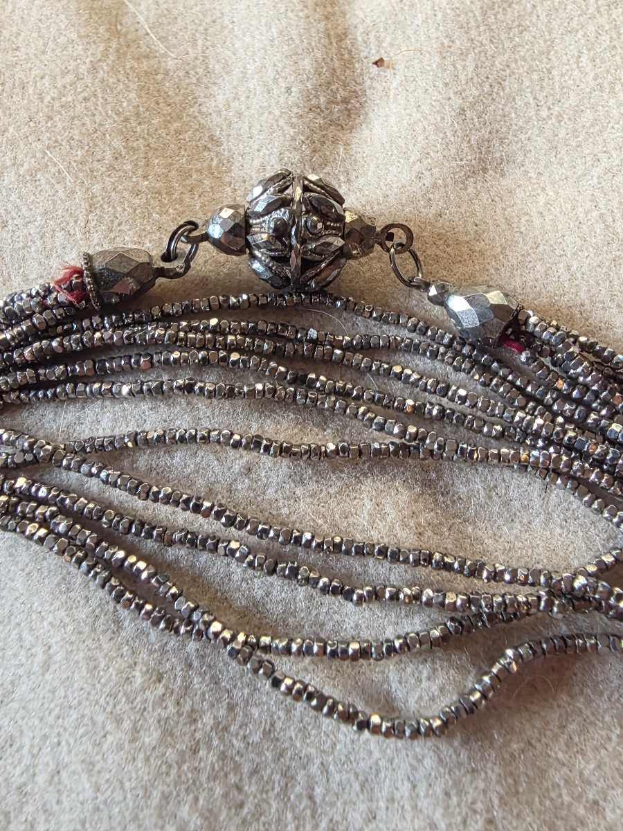 Sautoir en perle de fer 19 eme siecle-photo-4