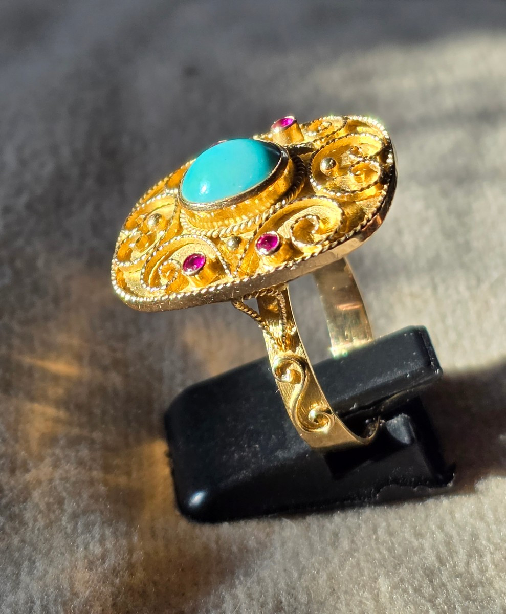 Bague  orientaliste en or-photo-2