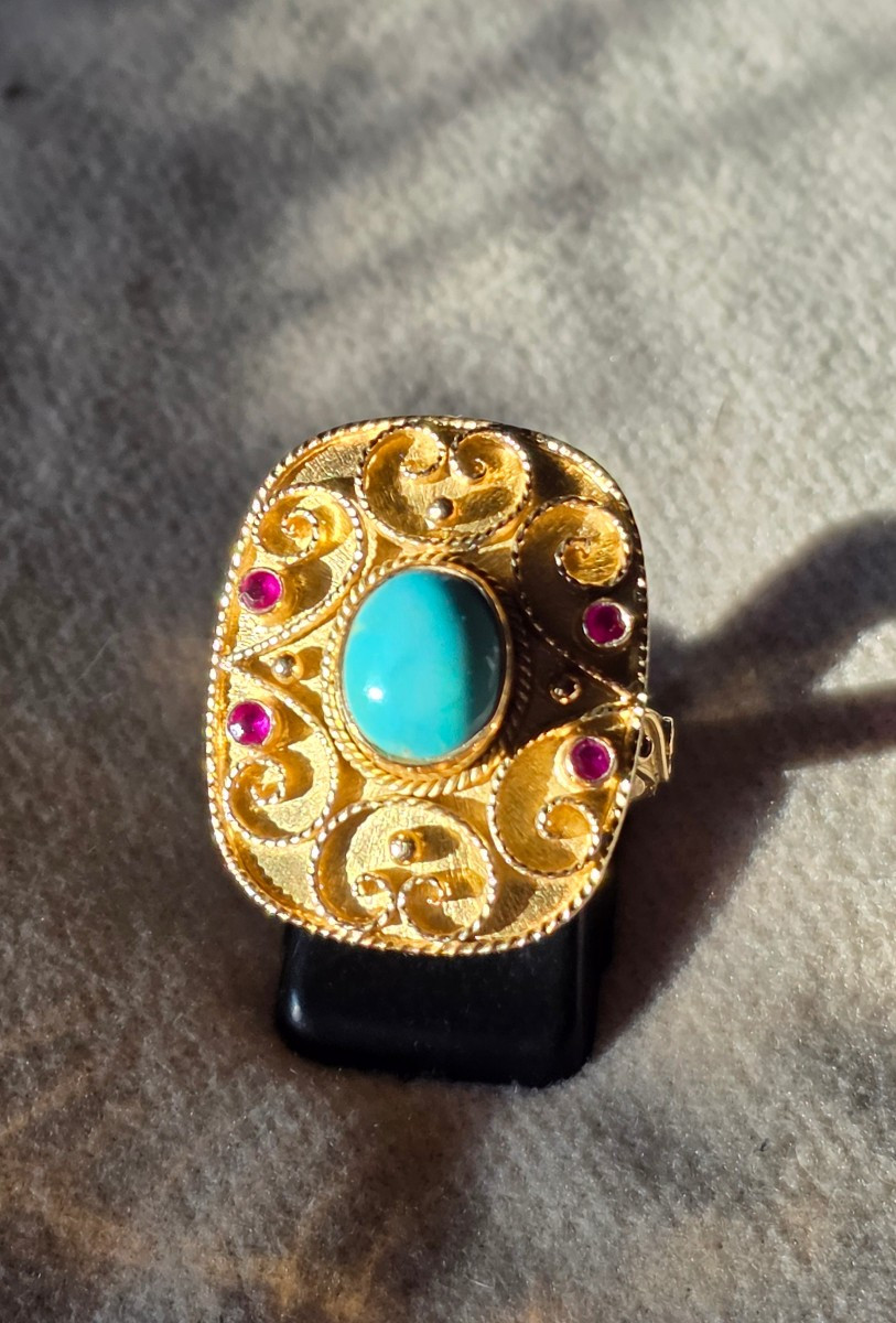 Bague  orientaliste en or-photo-2