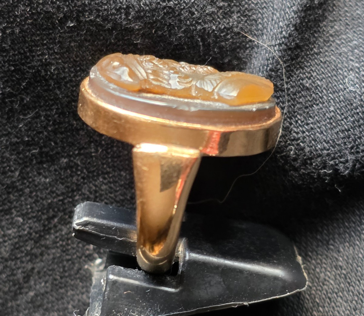 Bague camee en agate portrait de philosophe -photo-3