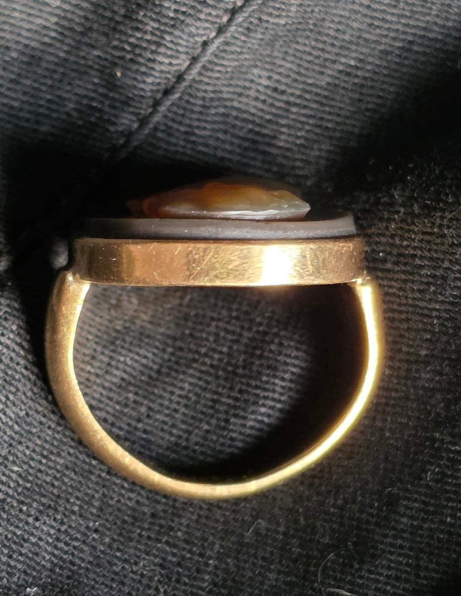Bague camee en agate portrait de philosophe -photo-1