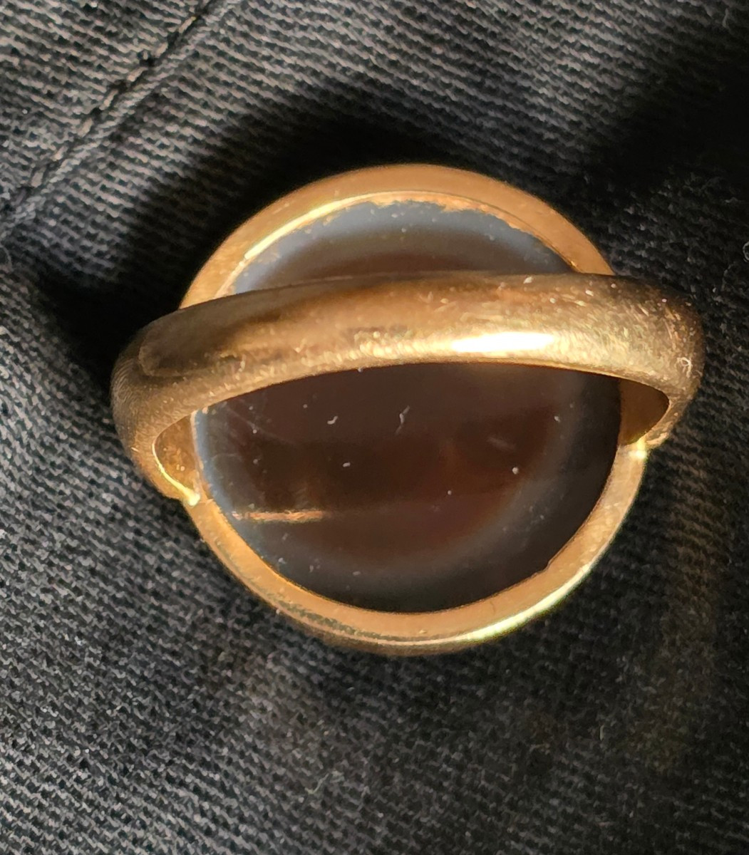 Bague camee en agate portrait de philosophe -photo-3