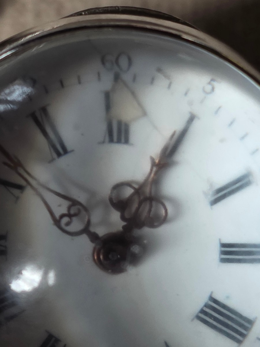 Chatelaine et sa montre loupe en cristal et argent 19 eme-photo-5