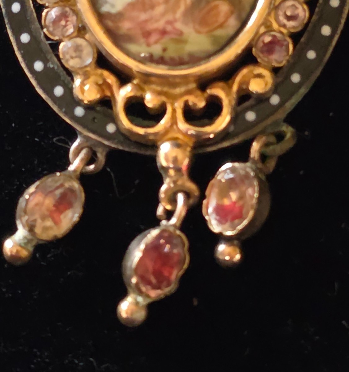 Pendentif miniature emaillee sur cuivre 19 eme siecle-photo-1