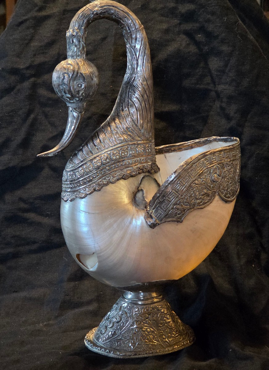 Silver Swan And Nautilus Circa 1900-photo-4