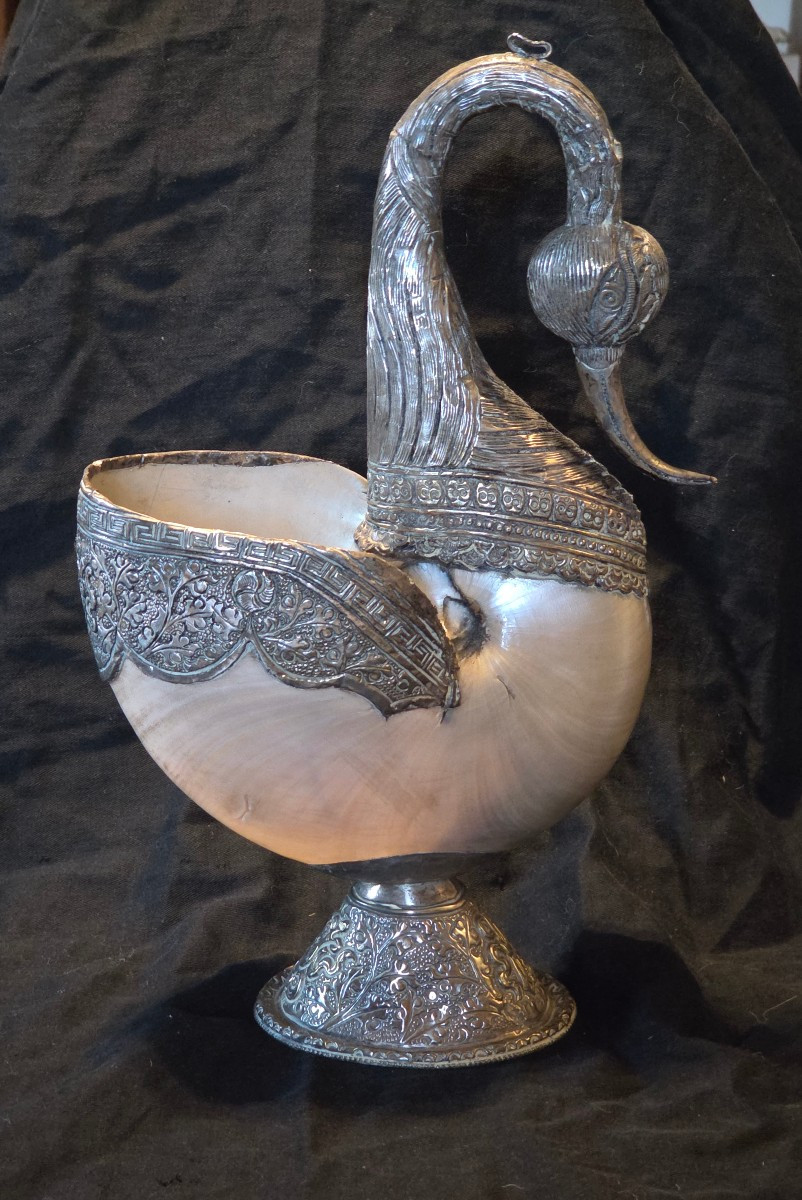 Silver Swan And Nautilus Circa 1900