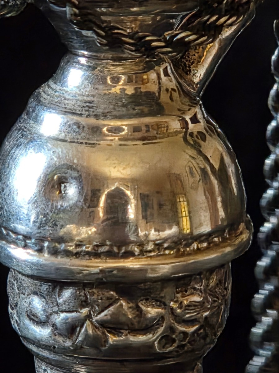 Miniature Silver Hookah, Early 20th Century-photo-3