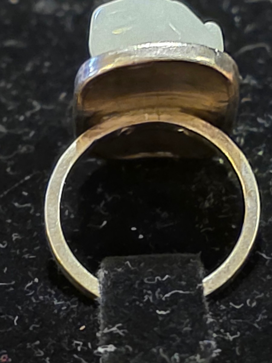 Silver And Jade Ring Carved With A "foo Dog"-photo-4