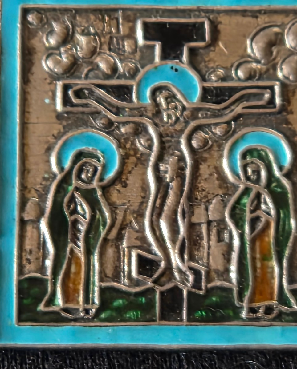 Pendentif icone miniature en argent emaille-photo-3