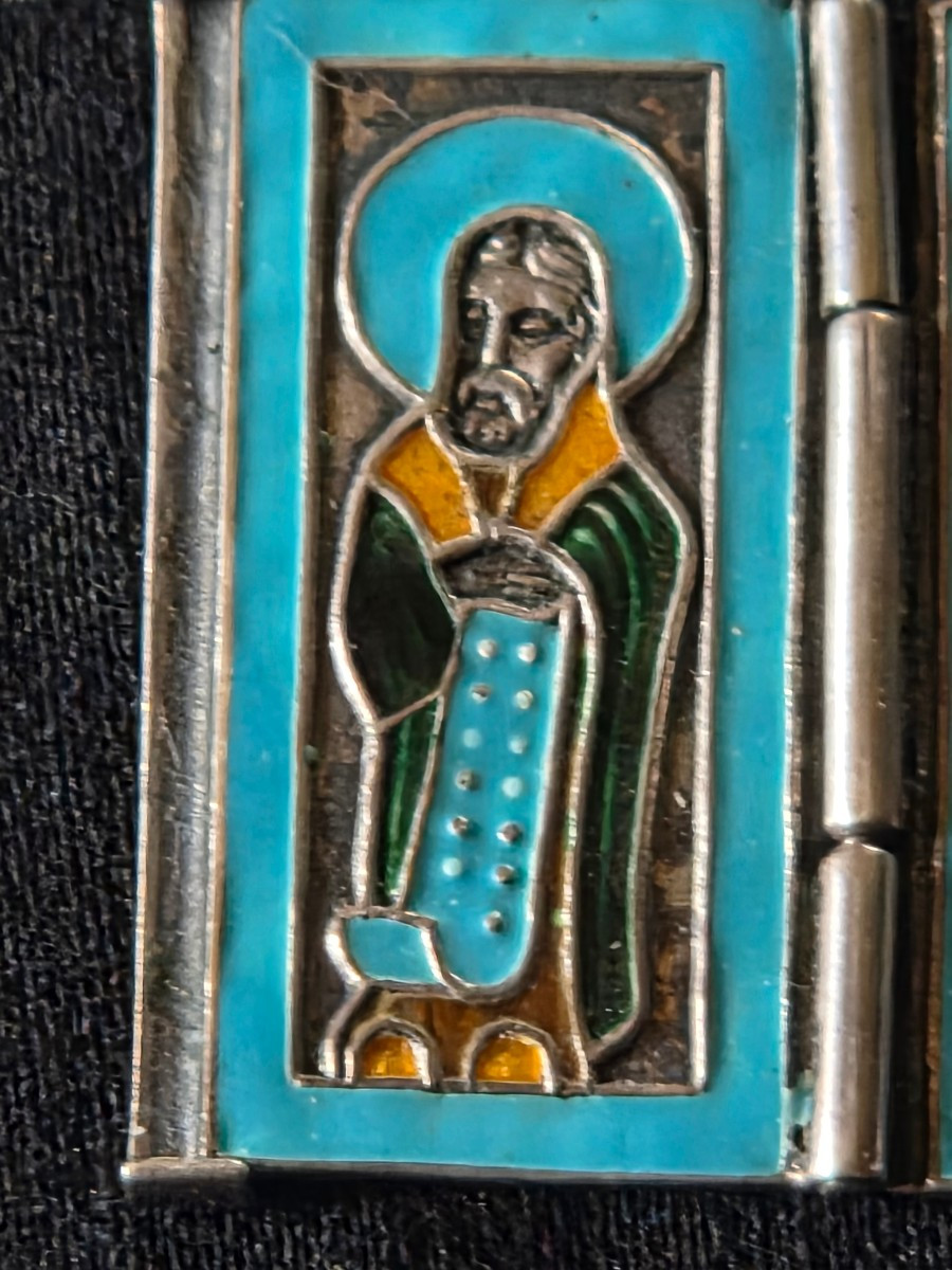 Pendentif icone miniature en argent emaille-photo-4