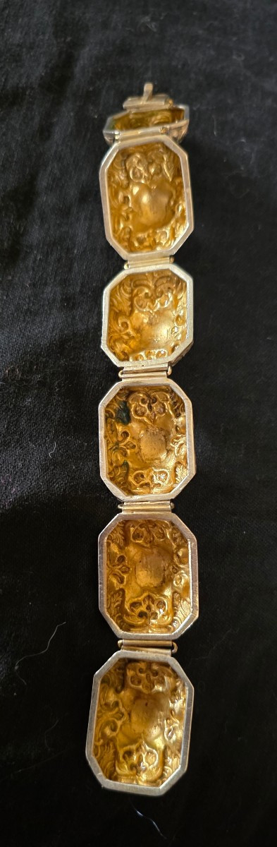 19th Century Vermeil And Garnet Bracelet-photo-4