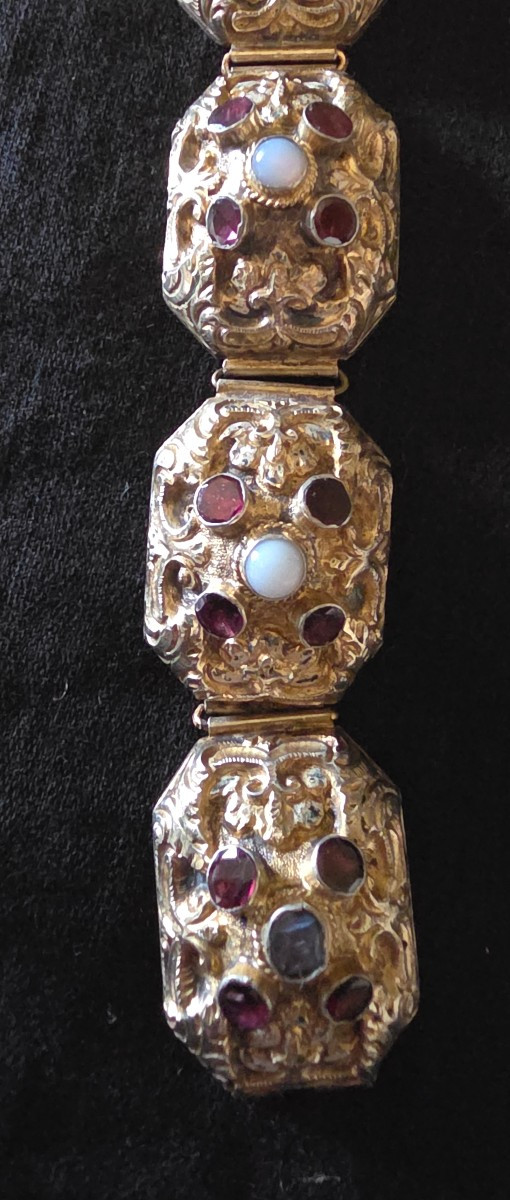 19th Century Vermeil And Garnet Bracelet-photo-2