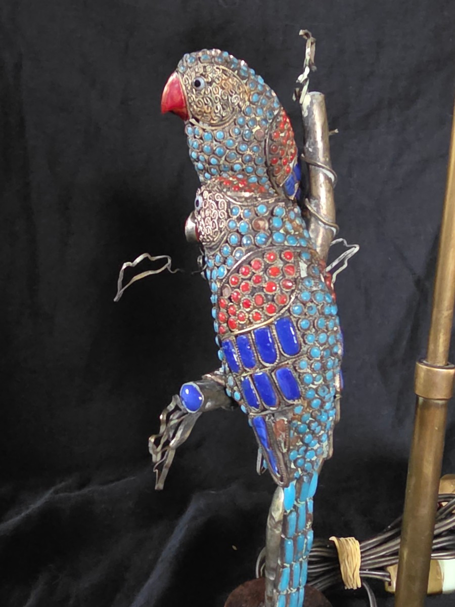 Inseparable Lamp In Brass Cloisonné With Glass Paste -photo-3