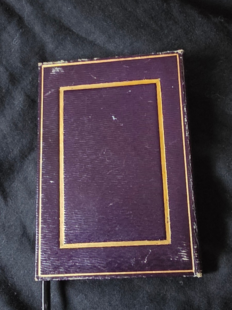 Carnet intime en maroquin violet et miniature 19 eme-photo-3