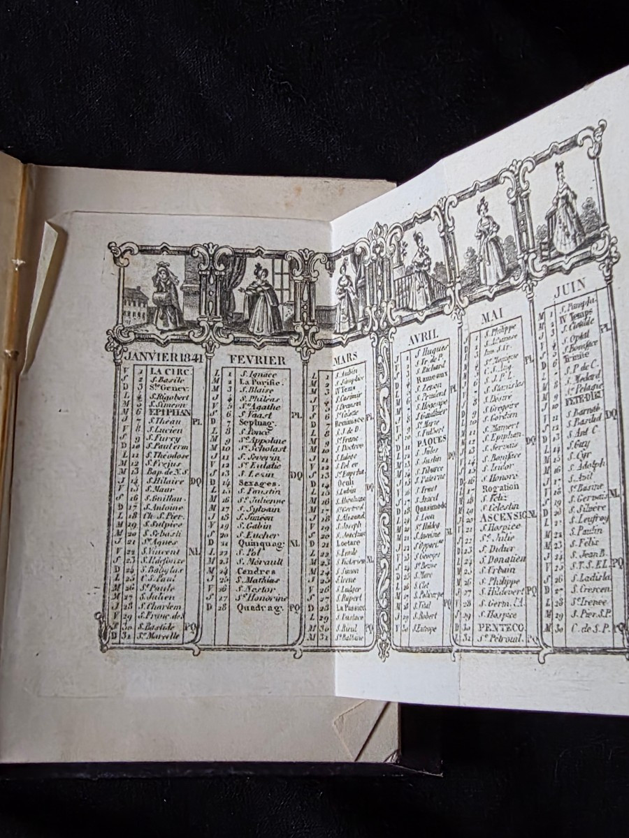 Carnet intime en maroquin violet et miniature 19 eme-photo-4