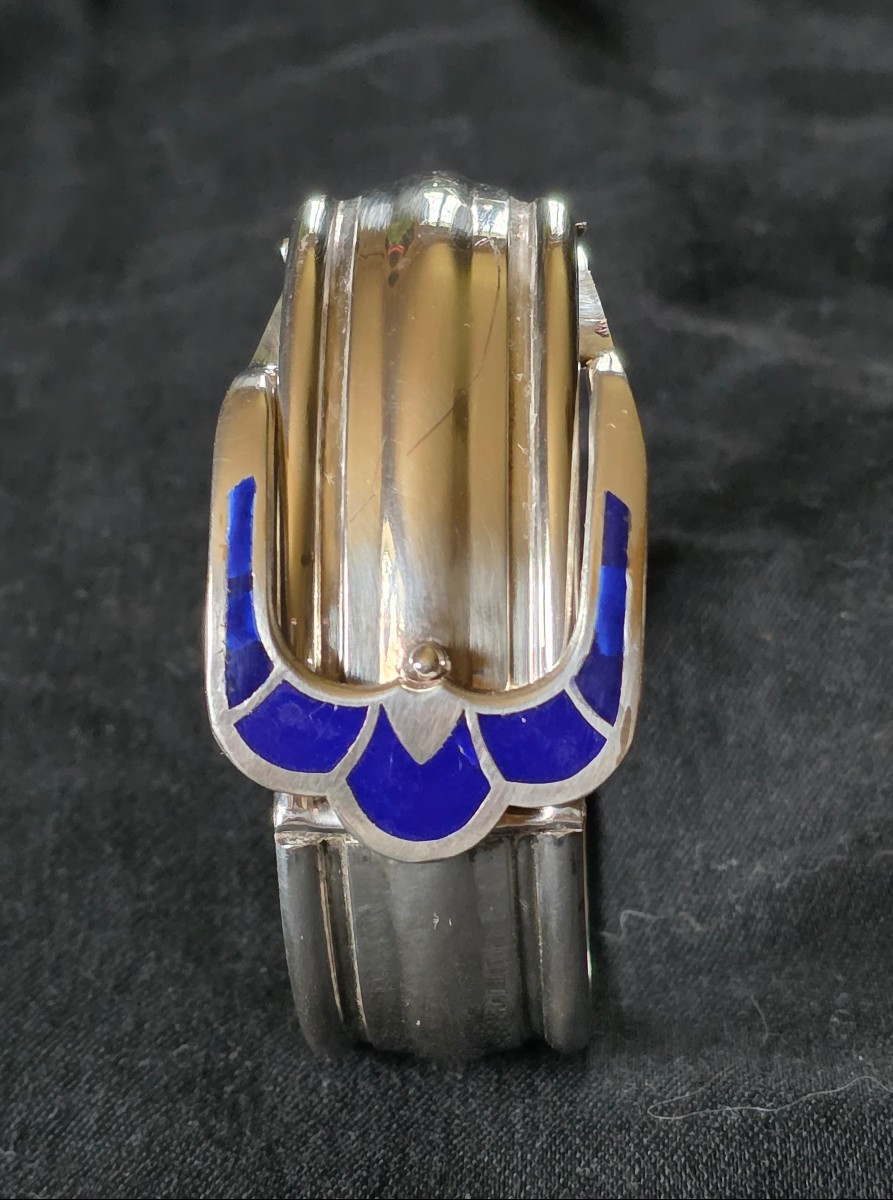 Enamelled Silver Belt Bracelet