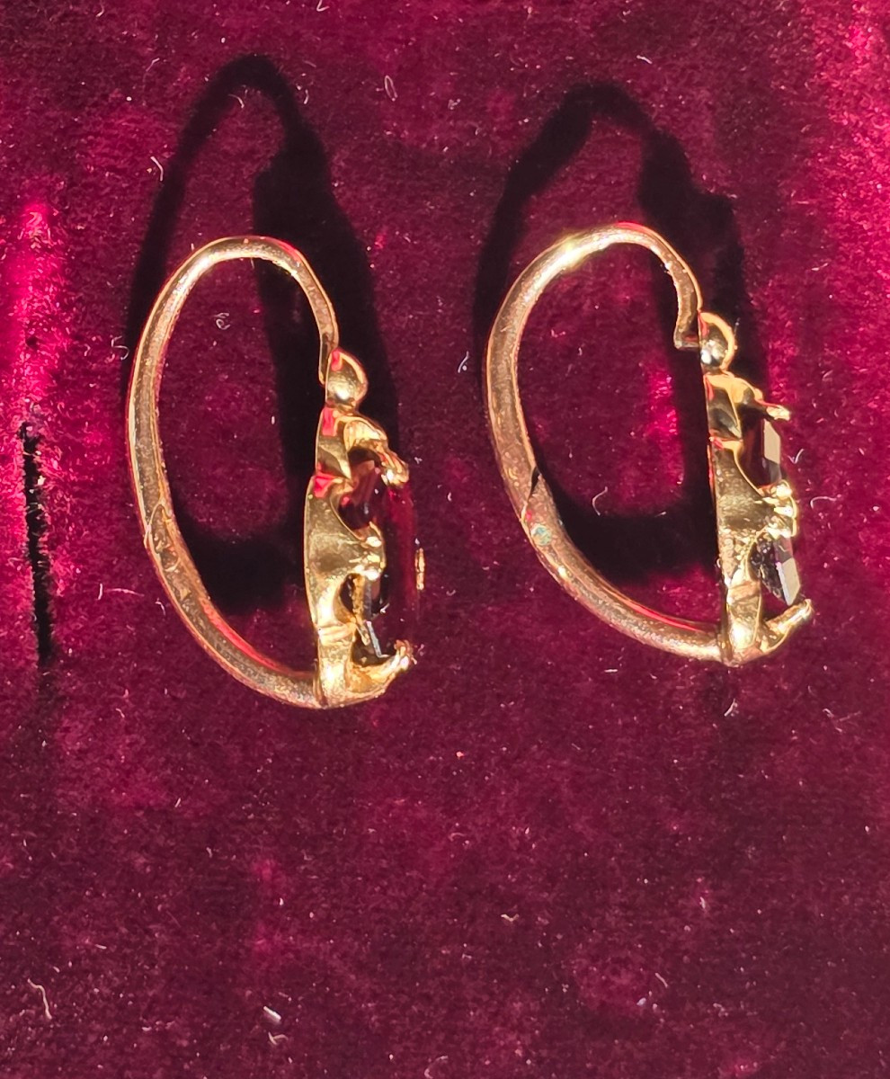 Dormeuse en  or et grenats-photo-3