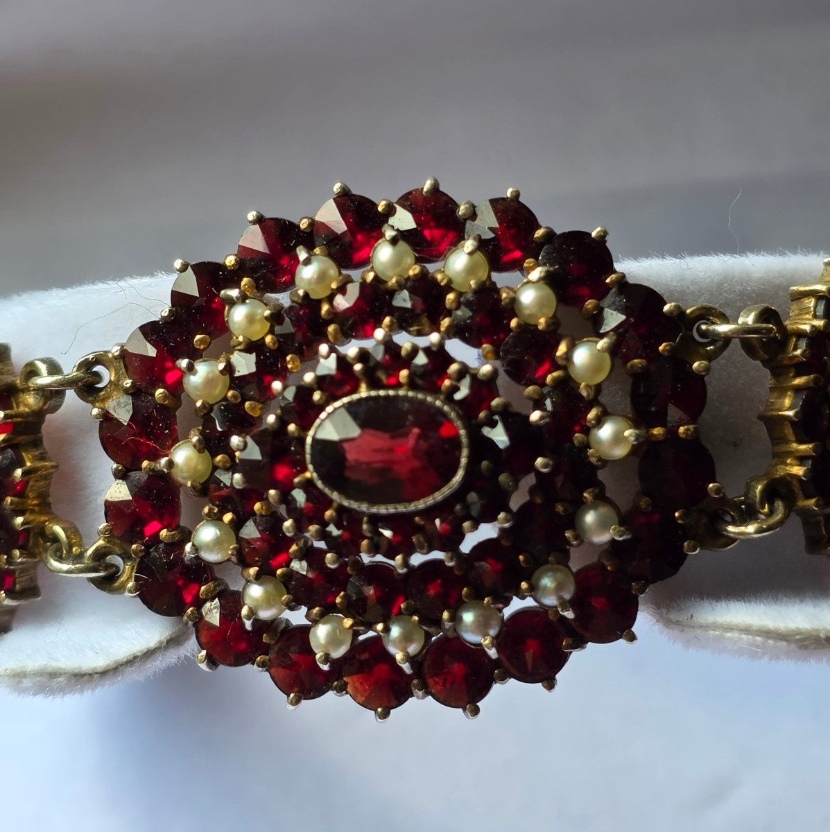 Bracelet en vermeil grenats et perles-photo-2