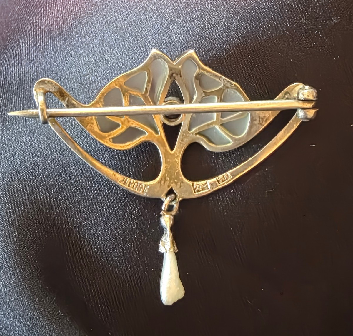 Heinrich Levinger broche en plique a jours art nouveau -photo-2