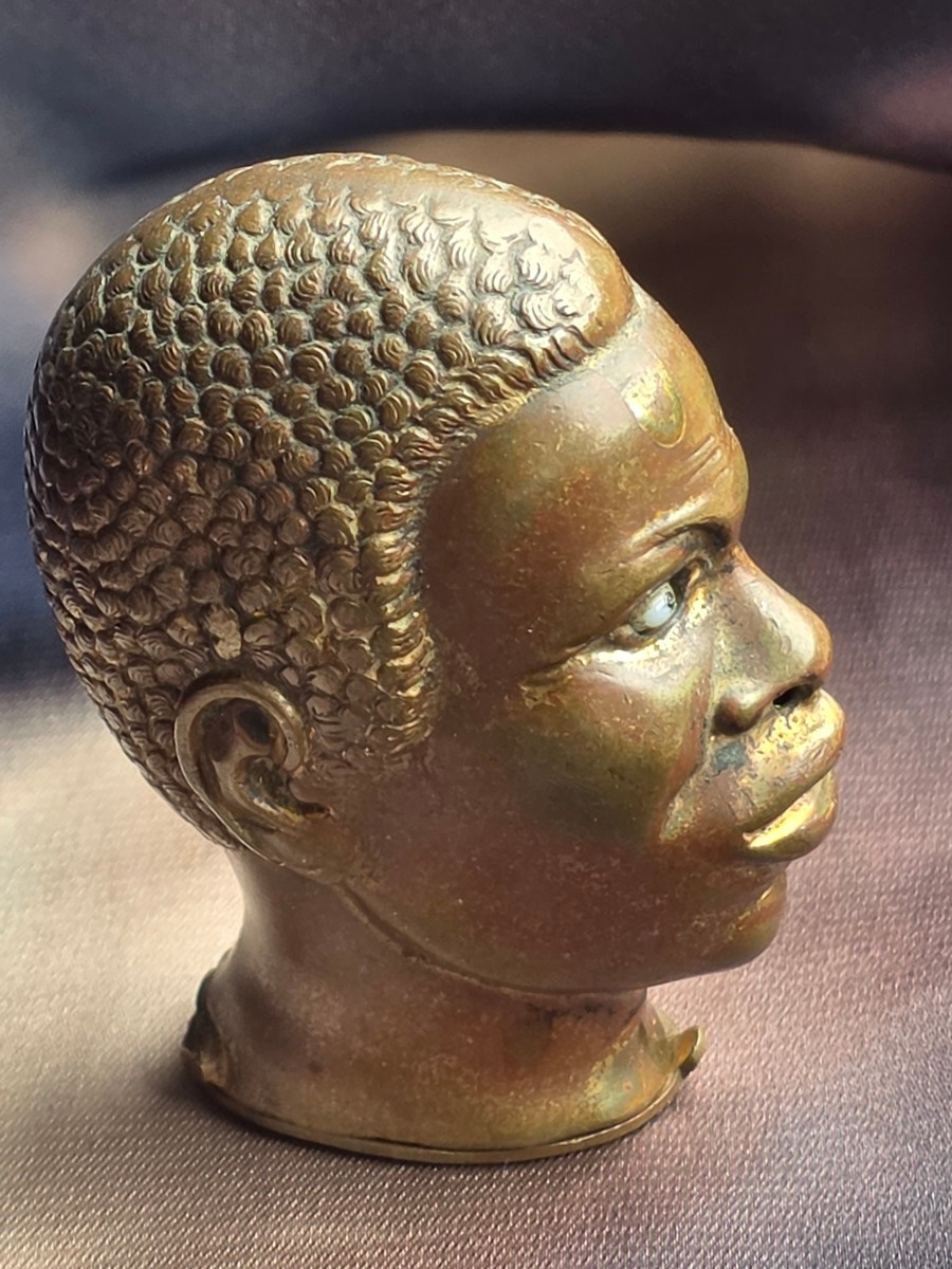 Pyrogene africaniste cuivre et sulfure  art deco-photo-2