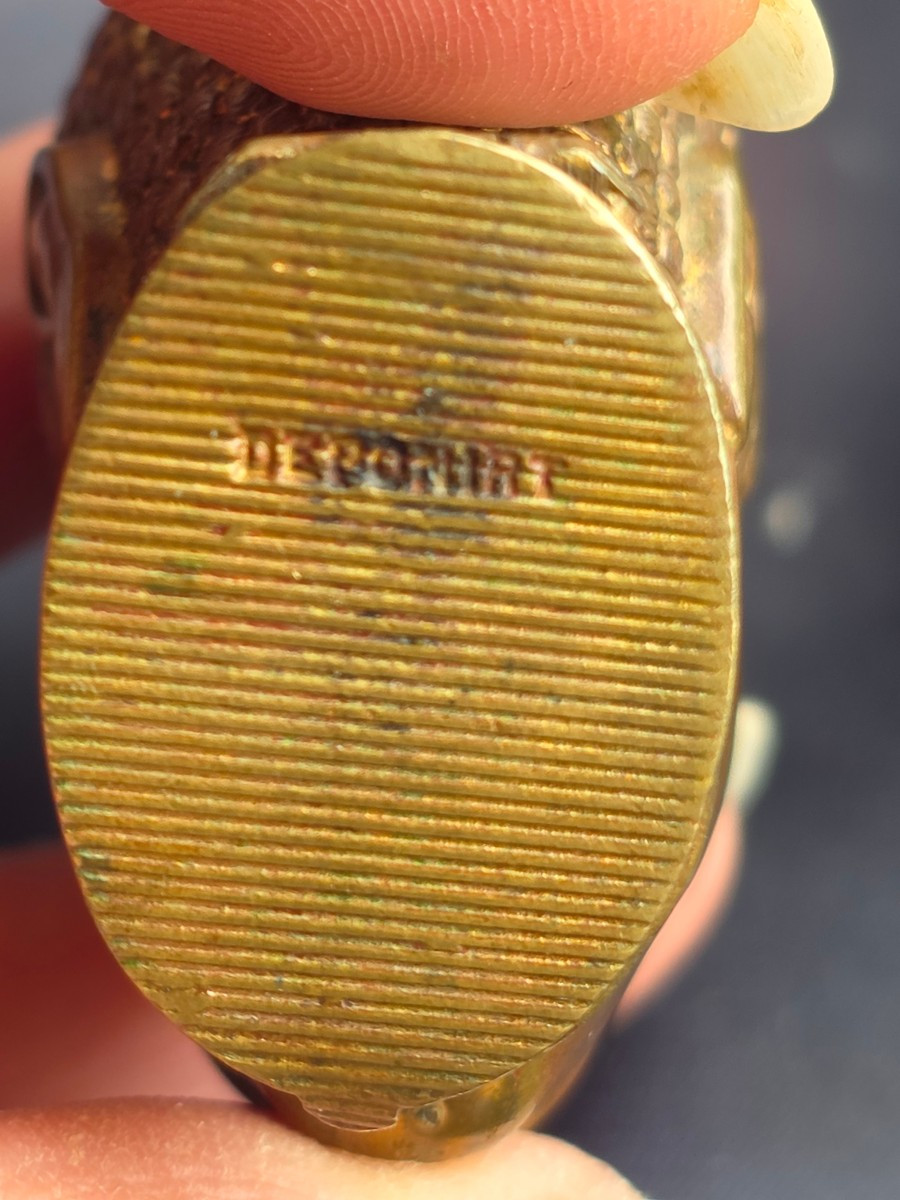 Pyrogene africaniste cuivre et sulfure  art deco-photo-4