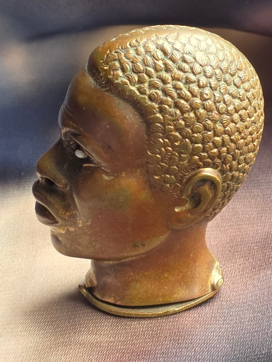 Pyrogene africaniste cuivre et sulfure  art deco-photo-1