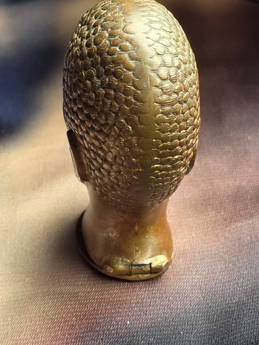 Pyrogene africaniste cuivre et sulfure  art deco-photo-2