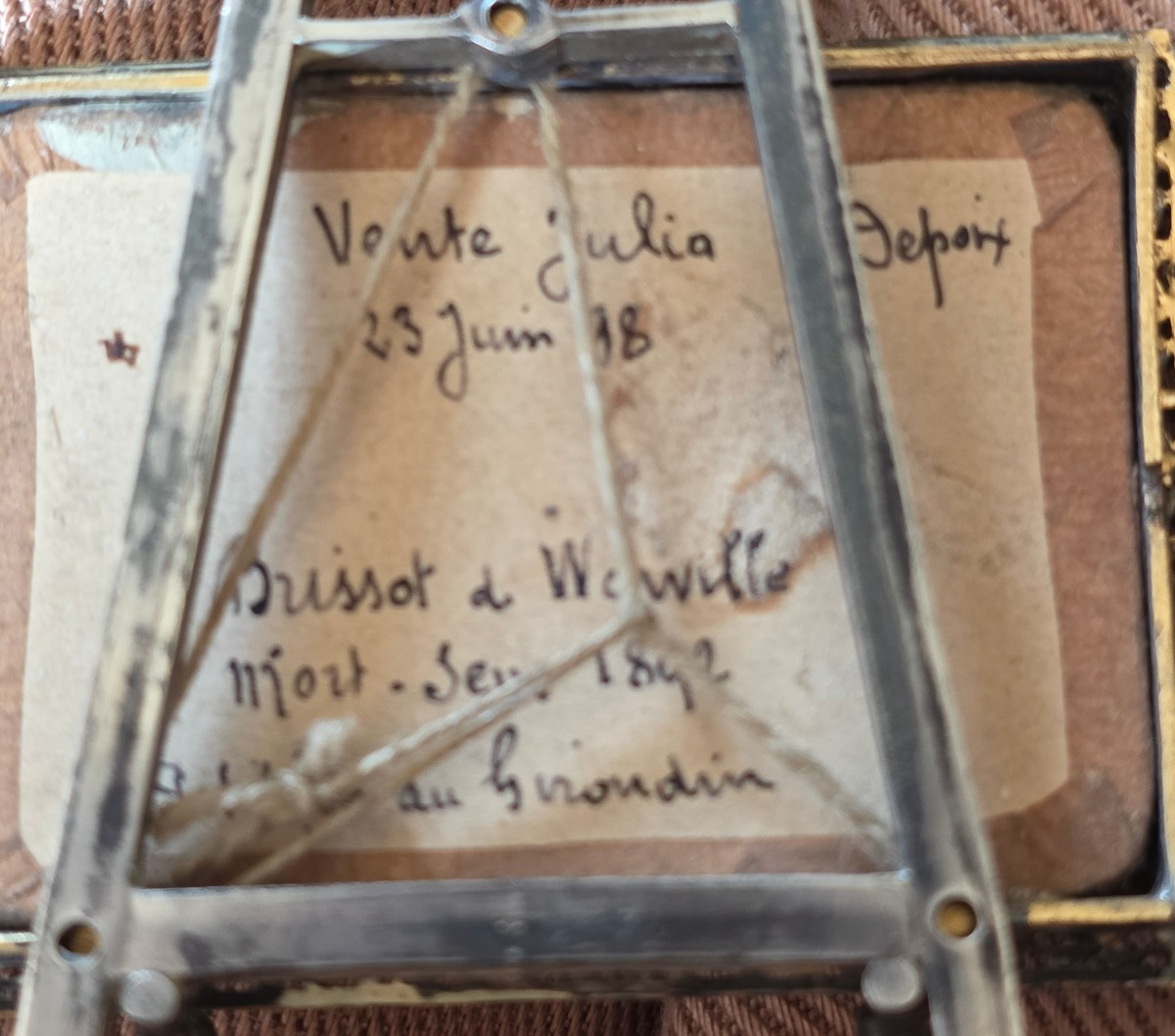 Chevalet en argent et tableau  miniature de franck Brissot19 eme siecle-photo-3