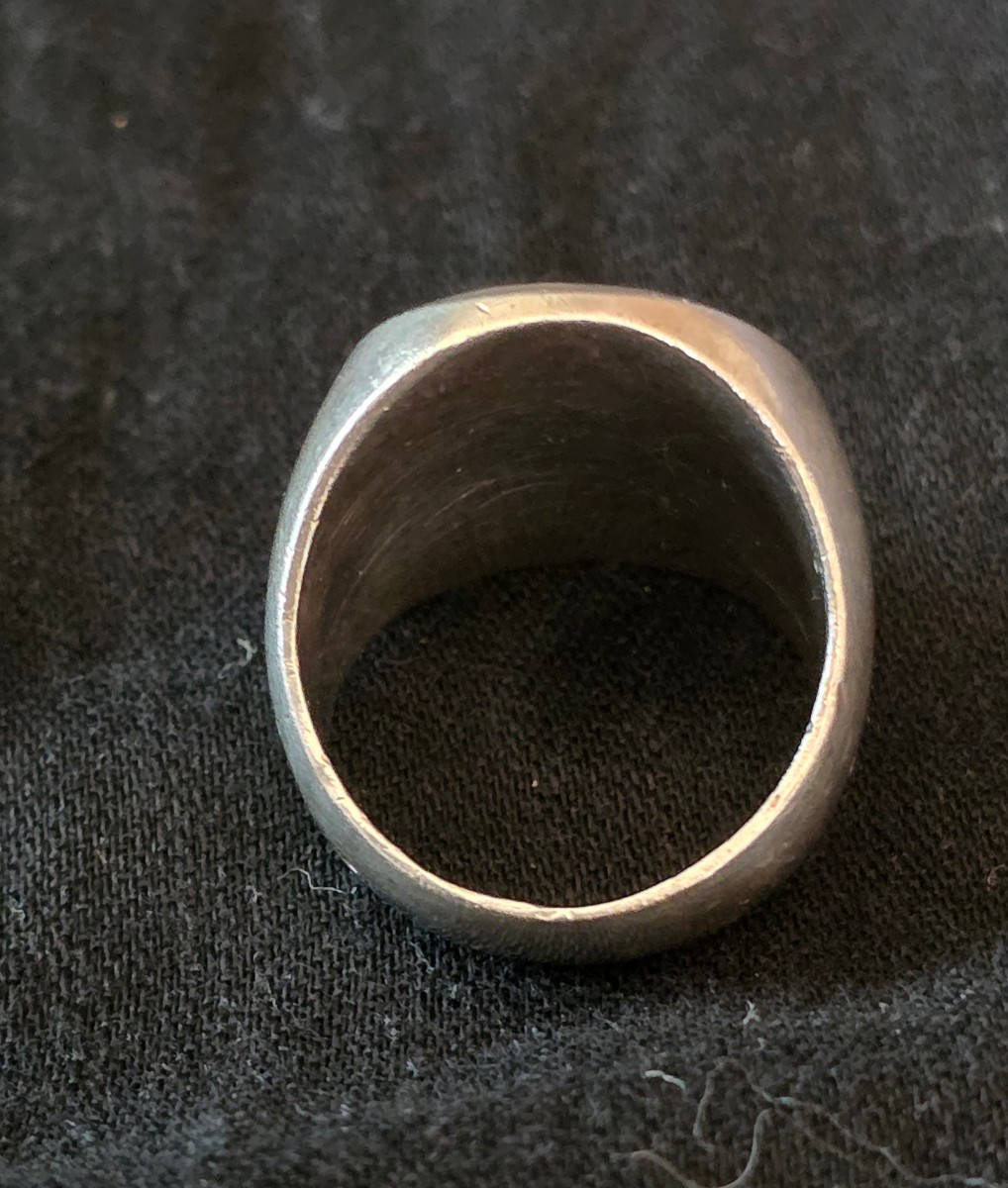 Engraved Silver Signet Ring With Intaglio-photo-4
