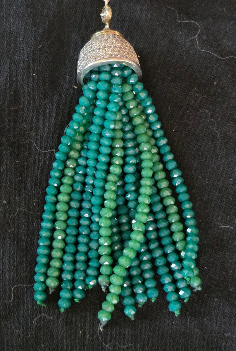Long Necklace In Silver, Pearls And Agates-photo-3