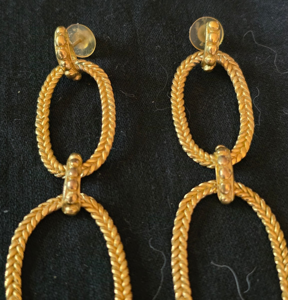 Braided Earrings Circa 1950-photo-3