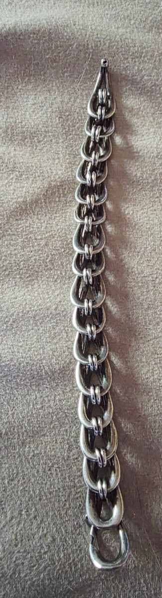 Bracelet gourmette en argent et or vers 1960-photo-4