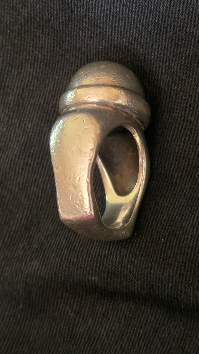 Bague moderniste en argent vers 1930-photo-2
