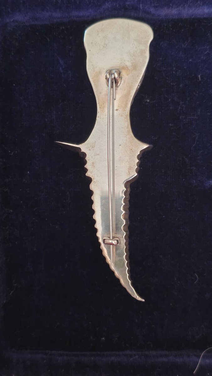 Broche a système en argent  dague touareg -photo-2