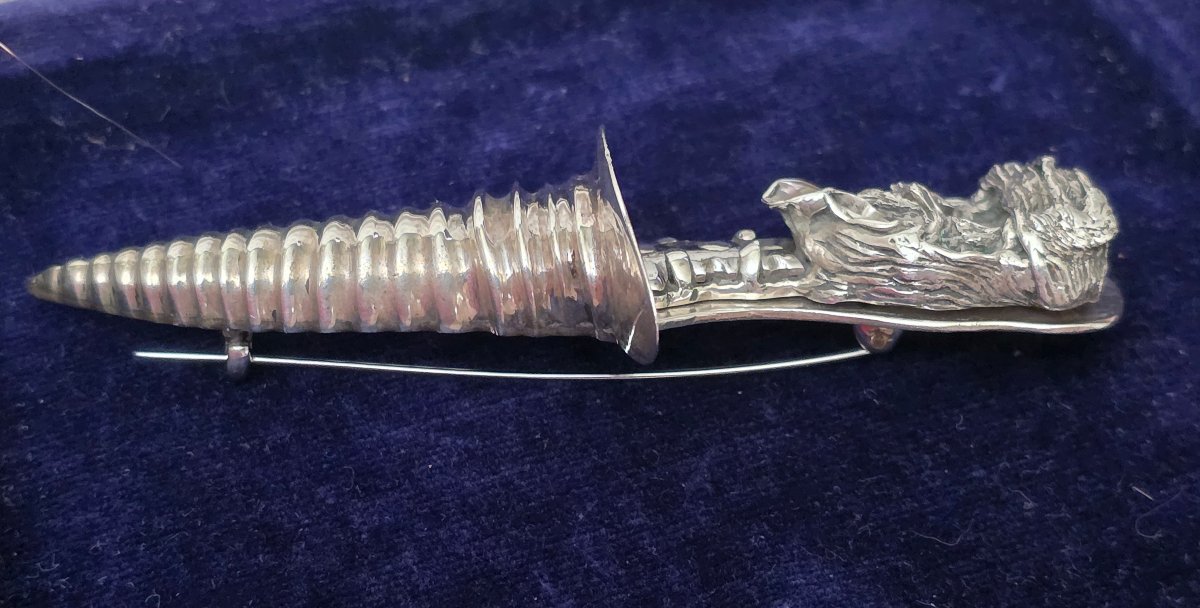Broche a système en argent  dague touareg -photo-3