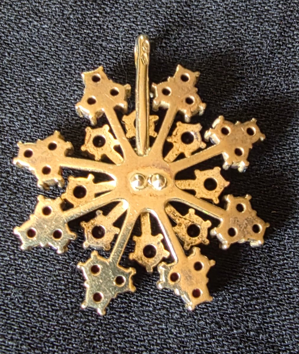 Flocon de neige pendentif en vermeil et grenats-photo-4