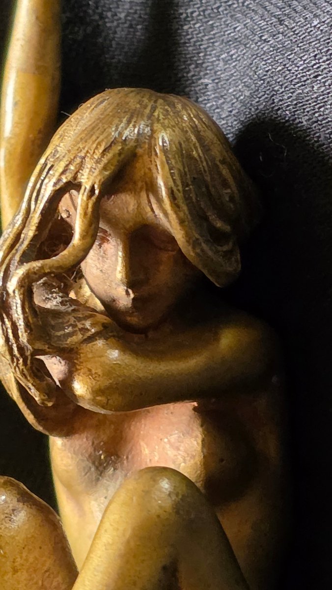 Bronze femme nue art nouveau-photo-3