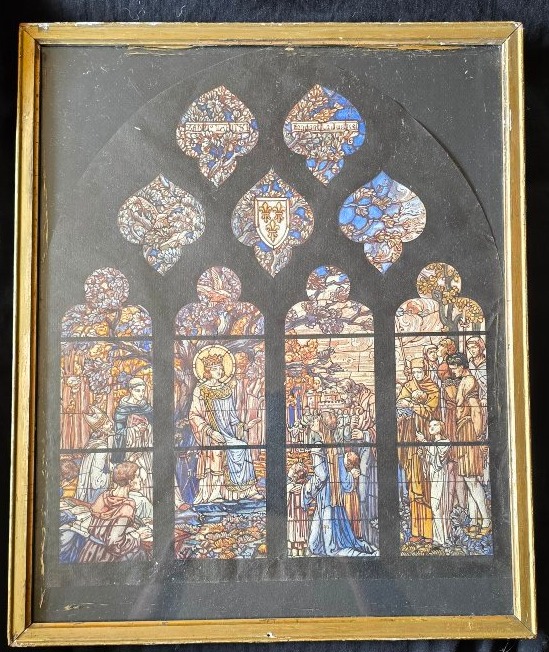 Gouache sur papier Projet de vitraux par Bessac 19 ème siècle 