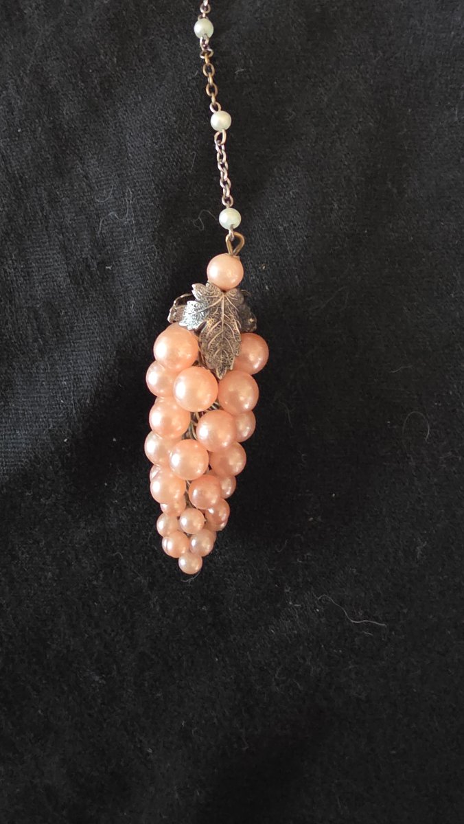 Sautoir en argent et perles -photo-3