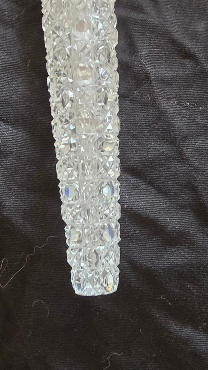 Large Crystal And Silver Bottle In Its Case-photo-3