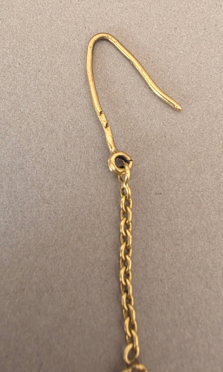 Pair Of Twisted Gold Earrings -photo-2
