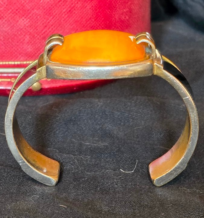 Fabon frères  Bracelet art deco métal et bakelite -photo-4