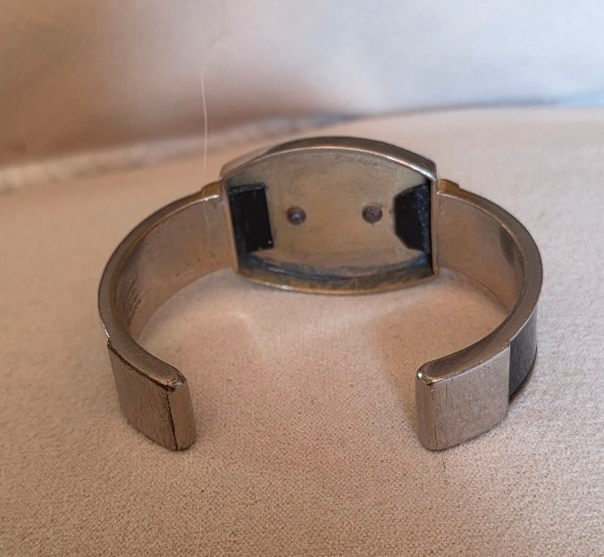 Fabon frères  Bracelet art deco métal et bakelite -photo-3