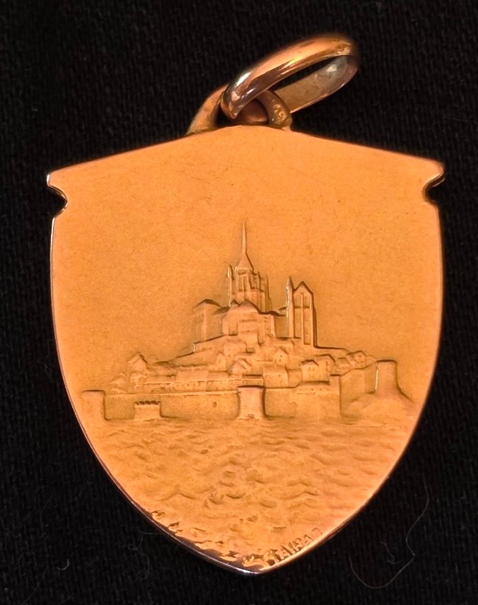 Médaille  st michel en or signé  Tairac vers 1900-photo-2