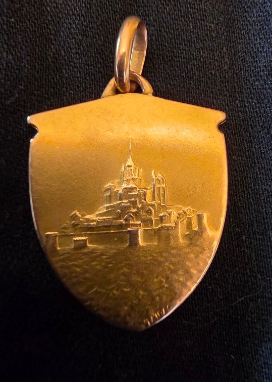 Médaille  st michel en or signé  Tairac vers 1900-photo-1