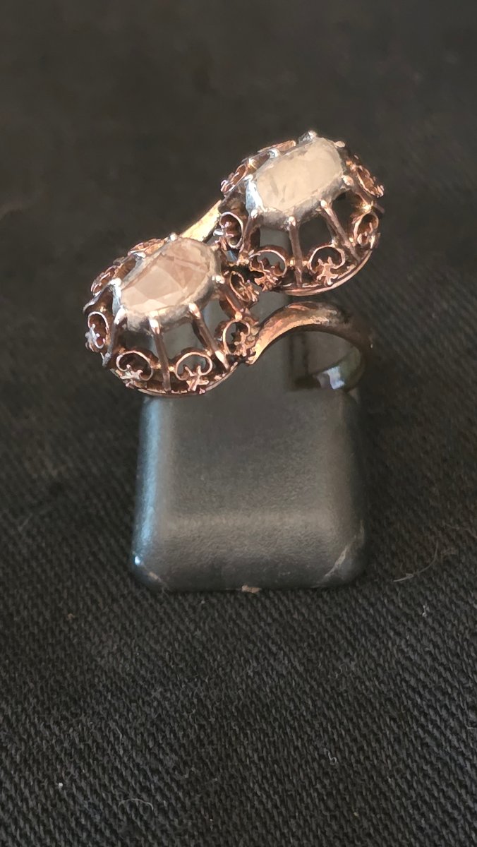 Bague en or et diamants rose 19 ème siècle -photo-2
