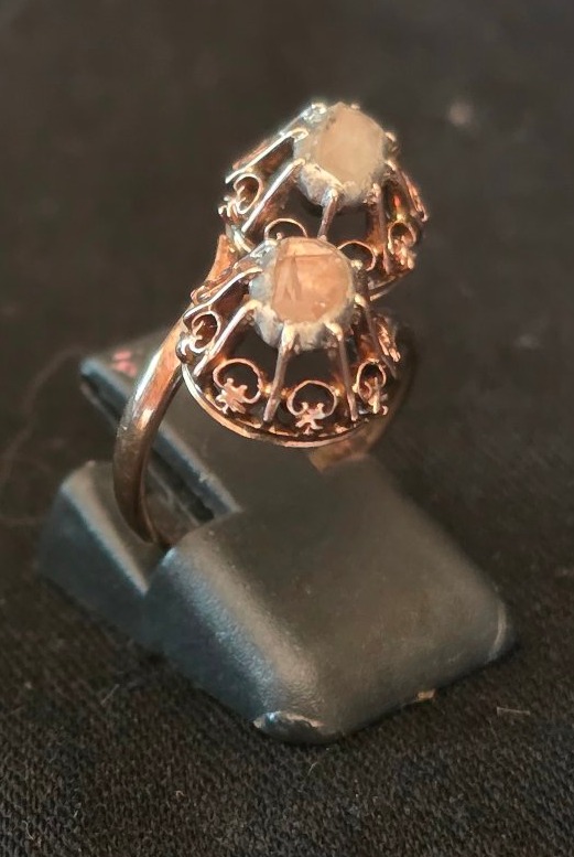 Bague en or et diamants rose 19 ème siècle -photo-3